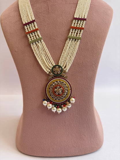 Multi Colour Pearl Mala Long Set