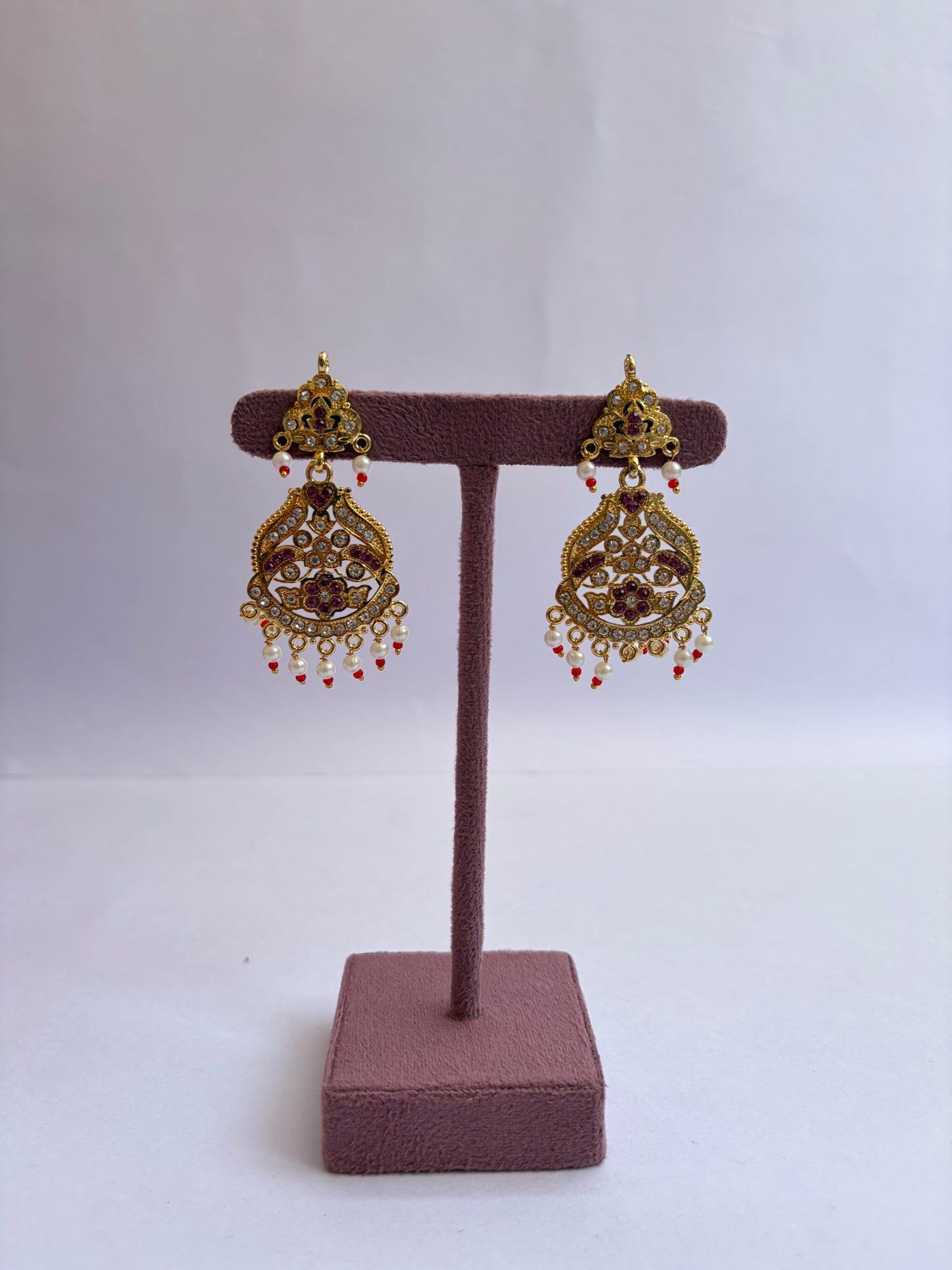Rotal Gold Plated Pearl Long Mala Set
