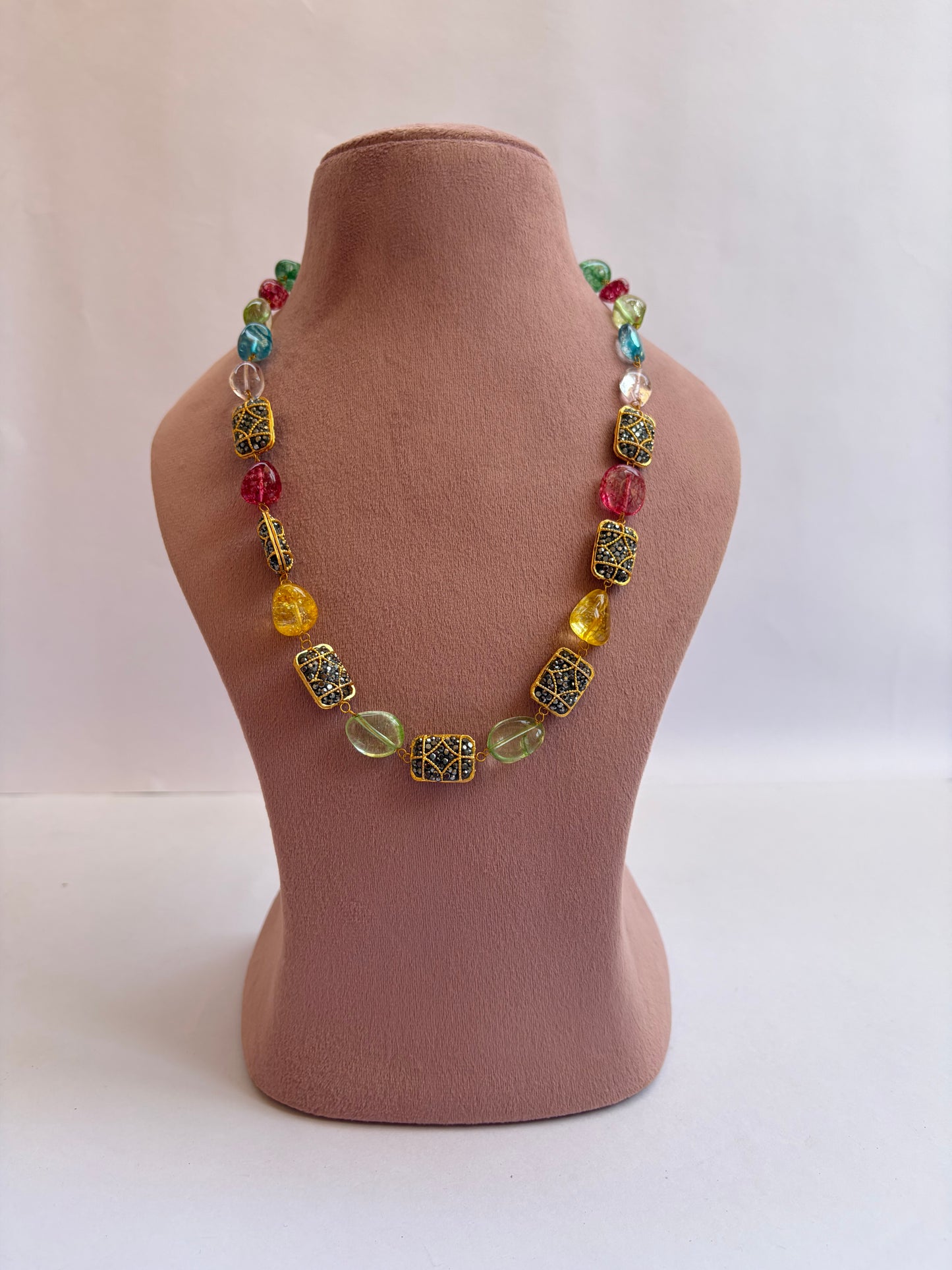 Multi Colour Crystal Mala Long Set