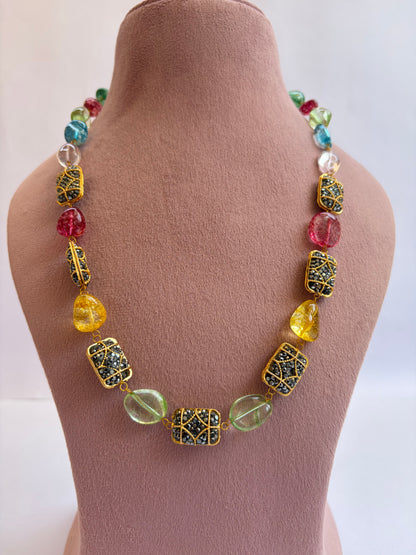 Multi Colour Crystal Mala Long Set