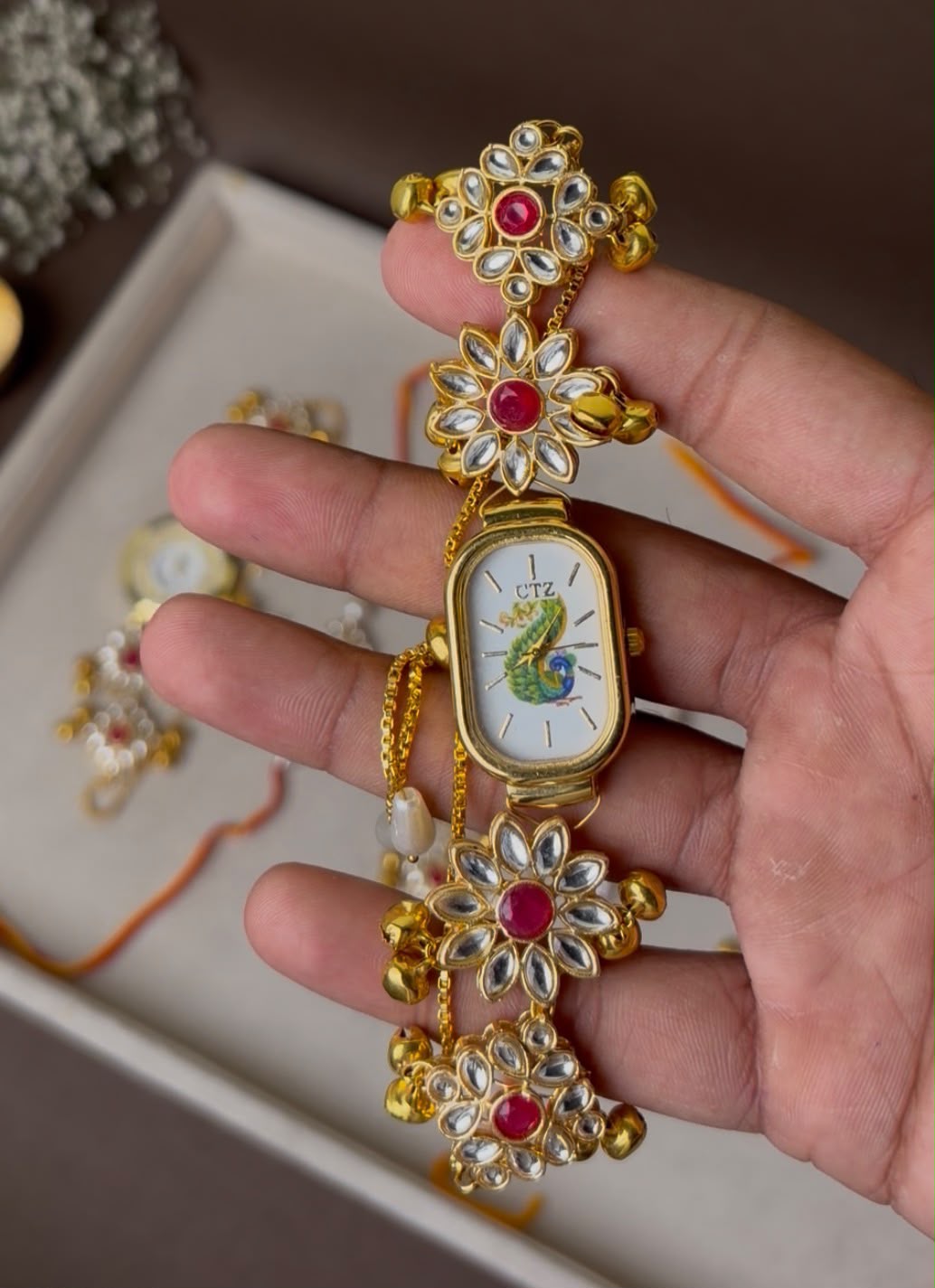 Kundan Watch with Rakhi (Combo of 2)