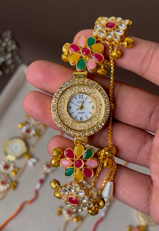 Multi colour Watch with Rakhi (Combo of 2)