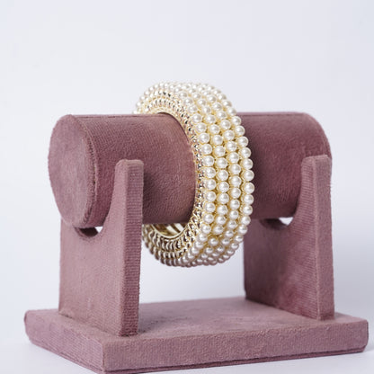 Royal Pearl Glow Designer Bangles (Piece of 4)
