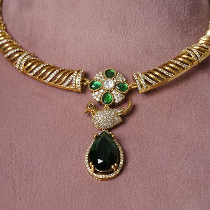 Victorian Finish Polki Hasli Set