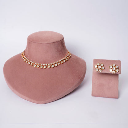 Royal Glow Moissanite Polki Chain necklace