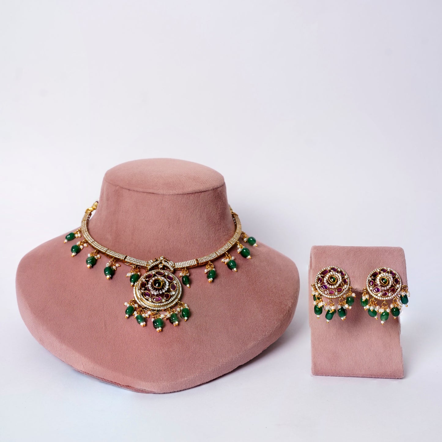 Royal vintage Emerald ruby Polki Heritage Choker