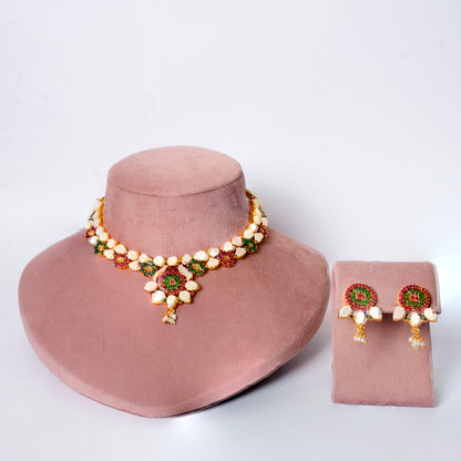Vintage Manak Panna Floral necklace