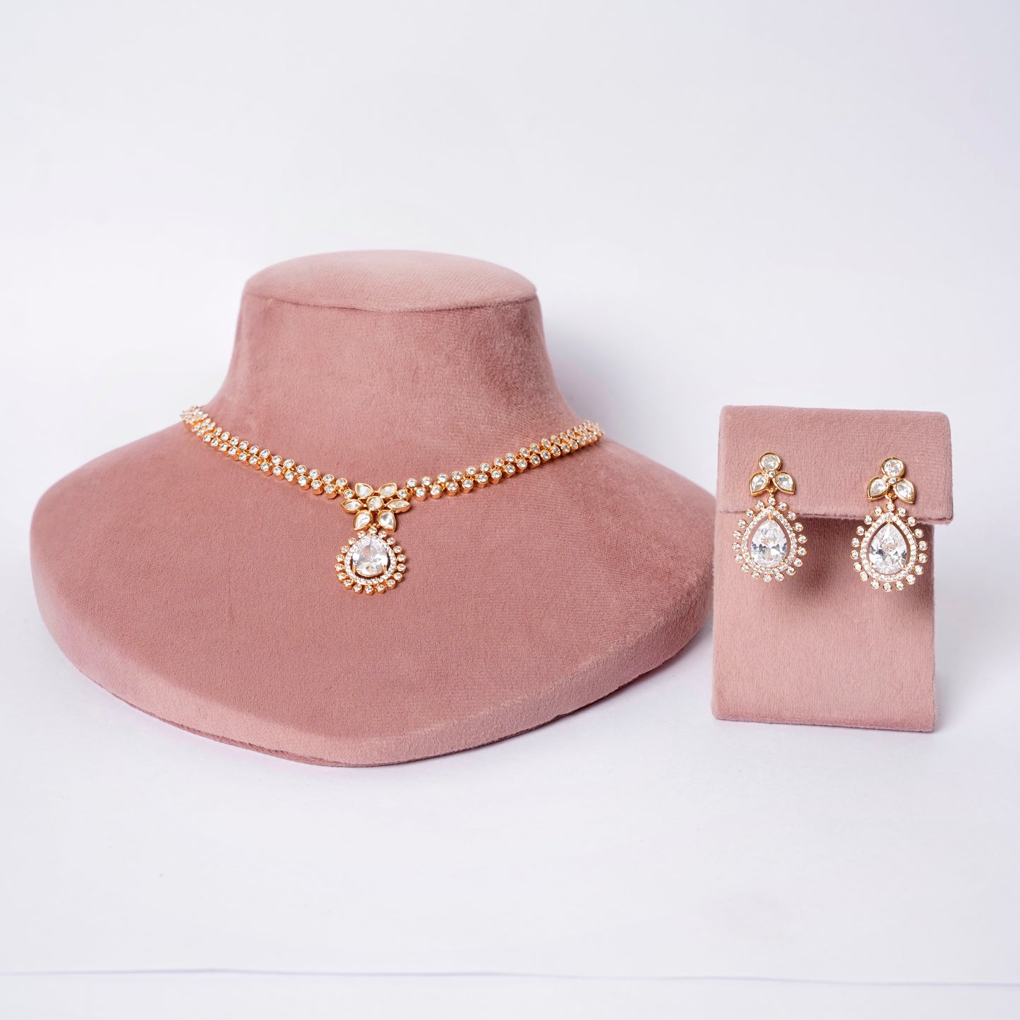 Moissanite Polki pendal necklace
