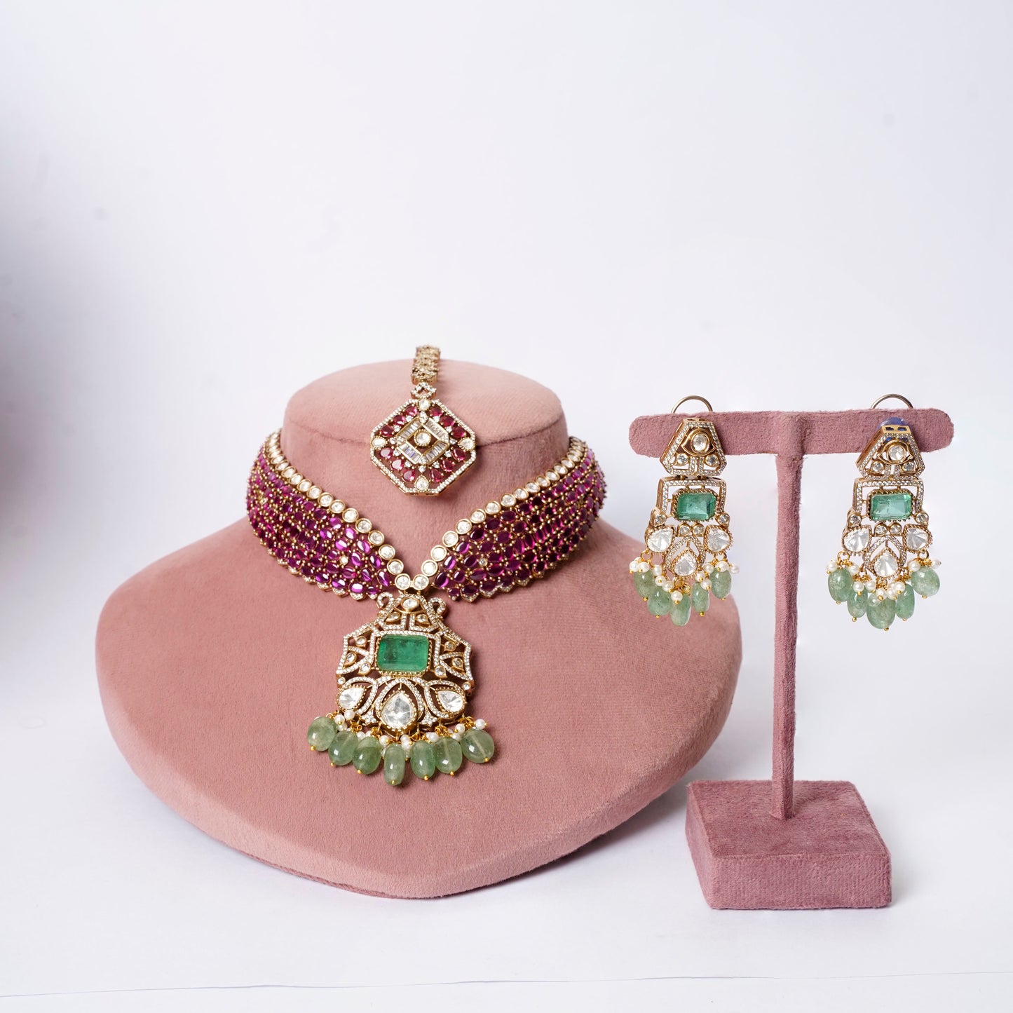 Heritage Kundan Emerald Ruby Hasli